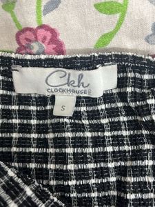 Striped Crop Top with Scalloped Trim
