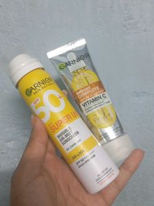 Garnier Sunscreen &amp; Serum Cleanser Set