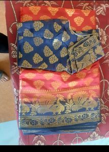 Red Kanzeevaram Saree With Stitch Blouse