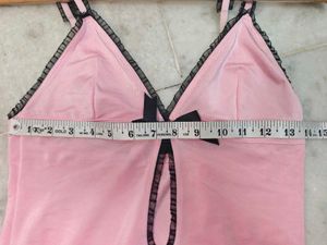Cute Pink Lingerie Dress with Bow