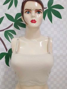 (800)Beige Basic Crop Top