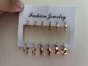 Set of 9 Gold Hoop Earrings