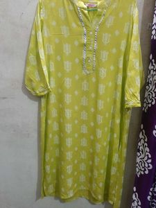 Lemon Yellow Straight Kurti