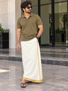 Elegant Cream Saree with Golden Border
