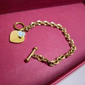 Chunky Gold Heart Locks Anti Tarnish Bracelet