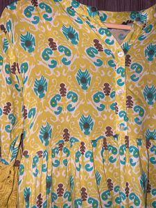 Vibrant Yellow Kurta with Bell Sleeves