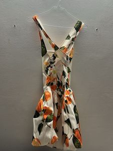 Chic Orange Print Mini Dress