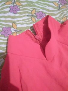 Red Kurta with Yellow Floral Embroidery