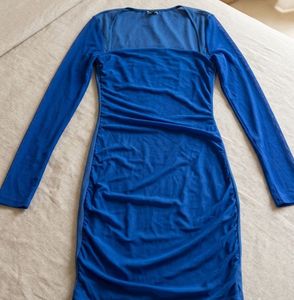 Chic Ruched Mesh Bodycon Dress