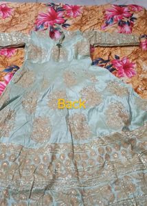 Green ethnic gown with skirt