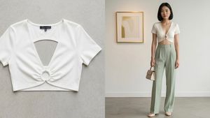 White Crop Top with Ring Detail