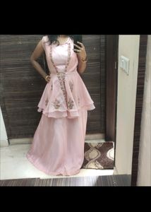 3 Peice Baby Pink Party wear Dress