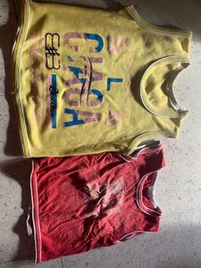 Cute Yellow &amp; Red Tank Tops (2pc)