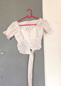 Cute Pink Patterned Crop Top