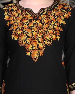 Embroidered Black Kurta with Palazzo Pants