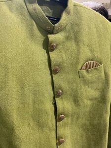 Men's Lime Green Ethnic Jacket