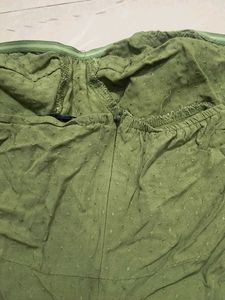 Olive Green Off-Shoulder Ruffled Dress