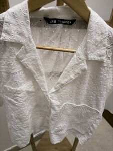 Chic White Eyelet Crop Top