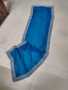 Elegant Blue Ethnic Anarkali Gown with dupatta
