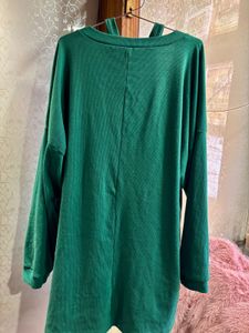 Emerald Green V-Neck Dress