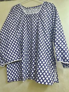 blur full sleeves short kurti