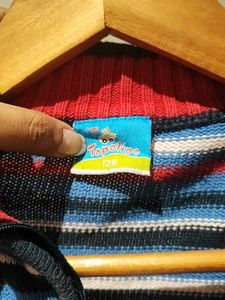 Striped Quarter Zip Sweater