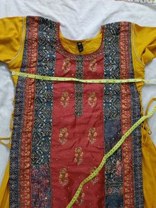 Rajasthani Embroidery Design Yellow Gown