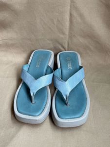 Cute Blue Platform Flip Flops