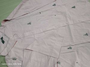 Cute Pink Embroidered Button-Up Shirt