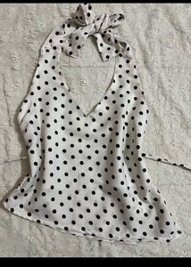 Polka Dot Halter Neck Top
