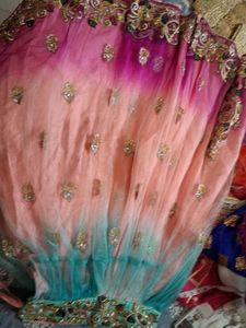 Embroidered Ombre lehnga  with bliuse having margi