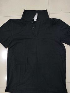 Men's Black Polo Neck T-Shirt