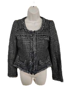 Zara Basic Chic Tweed up  Cropped Jacket