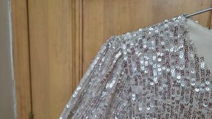 Sparkling Sequin Long Sleeve Crop Top