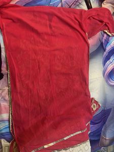 Elegant Red Kurta Set with Gold Embroidery