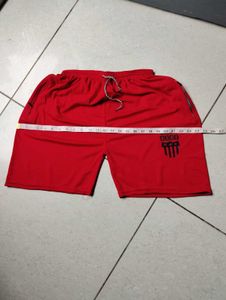 Red Athletic Shorts with Pockets