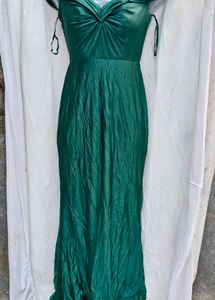 101412. Elegant Green Off-Shoulder Maxi Dress