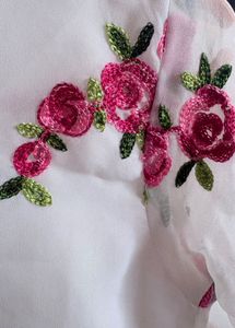 Floral Embroidered White Dress
