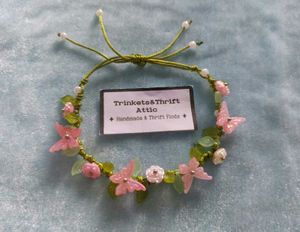 Floral Beaded Cord Bracelet