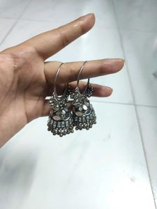 Combo Oxidized Silver Mirror Work Jewelry Set