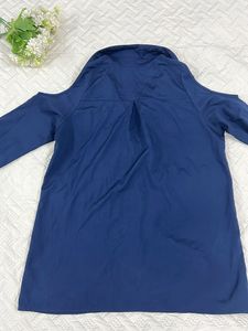 Cold shoulder NavyBlue Collared Shirt