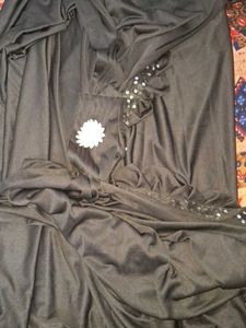Elegant Black Saree with Sparkle