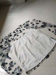 Sheer Floral Mesh Top with Camisole