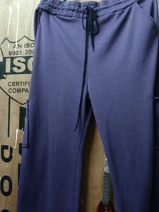 Purple Cargo Pants with Drawstring