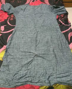 Elegant Embroidered Grey Kurta with plazoo