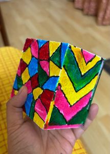 Colorful Diamond Patterned Trinket Box