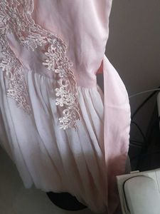Elegant Pink Lace&amp;pearl Detail Dress