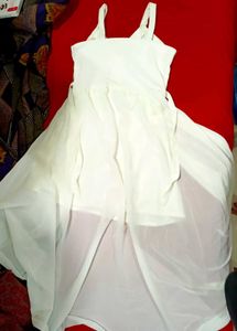 Chic White High-Low Dress