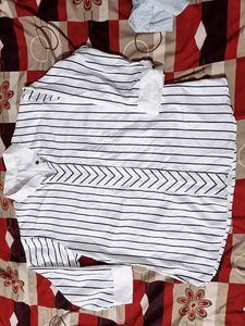 White And Black Stripe Shirt