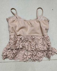 Pink Lace Cami Top